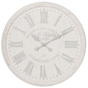 Bílé hodiny s patinou Old Town - Ø 90 cm