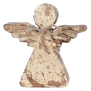 Dřevěný anděl pozlacený - 14*4*14 cm