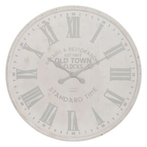 Bílé hodiny s patinou Old Town - Ø 60 cm