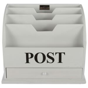 Bílý box na poštu s nápisem Post - 36*23*29 cm