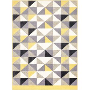 Kusový koberec Agnella Eden Trojúhelníky žlutý Rozměr: 80x120 cm