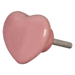 Úchytka srdce růžové - 3.5*4 cm Clayre & Eef