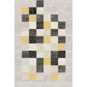 Moderní kusový koberec Agnella Eden Pix Kostky šedý / žlutý Rozměr: 120x160 cm