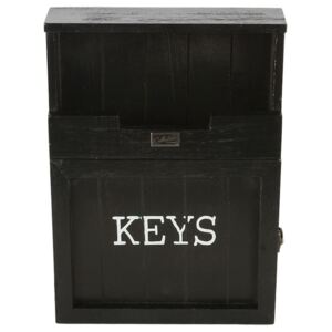 Černá skříňka na klíče s patinou - 25*7*34 cm