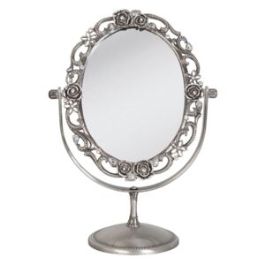 Kosmetické zrcadlo s růžičkami a kamínky - 18*10*26 cm Clayre & Eef