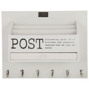 Bílý box na poštu na zeď s nápisem Post - 38*30*11 cm Collectione