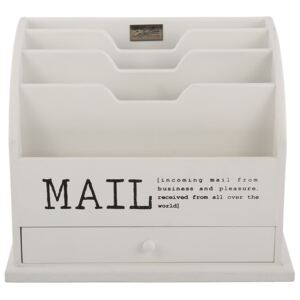 Bílý box na poštu s nápisem Mail - 36*23*29 cm