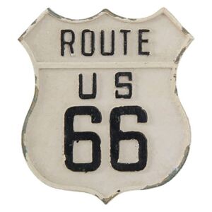 Bílá kovová úchytka s patinou Route 66 - 4*6*5 cm Me&Marie