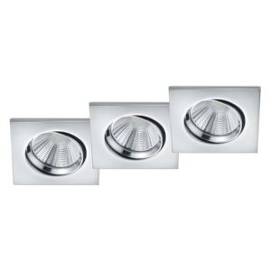 Trio Leuchten 650410306 PAMIR - 3 ks LED podhledové stmívatelné svítidlo 8,5 x 8,5cm, 5,5W, 3000K, IP23, lesklý chrom
