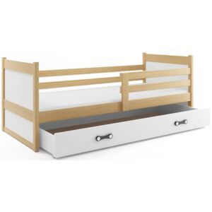 Dětská postel RICO 1 90x200 cm, borovice/bílá Pěnová matrace