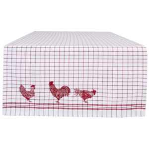 Běhoun na stůl Country Side Chicken red - 50*140 cm