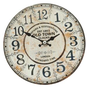 Skleněné stolní hodiny Old Town - Ø 17*4 cm