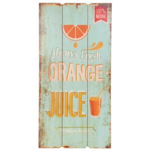 Nástěnná dřevěná cedule Orange Juice - 30*2*60 cm