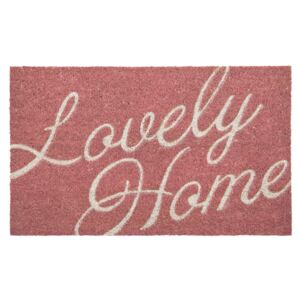 Růžová kokosová rohožka Lovely Home - 75*45 cm