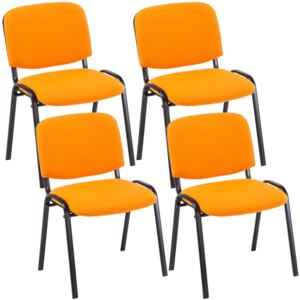 4x Stohovatelná konferenční židle Ken látka Barva Oranžová