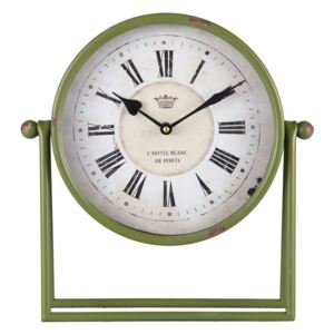 Zelené stolní hodiny L´hotel Blanc - 30*6*32 cm / 1xAA