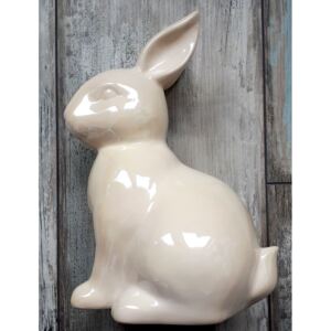Perleťový krémový velikonoční králíček - 16*22 cm