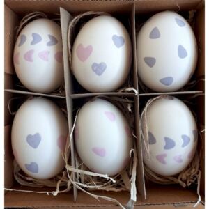 Velikonoční vajíčka s potiskem - 6ks - Ø 4,5*7 cm