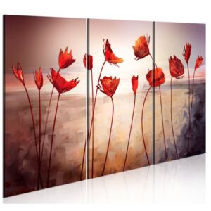 Obraz na plátně Bimago - Bright red poppies 60x40 cm