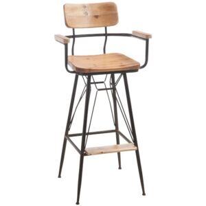 Kovová barová židle se dřevem BISTRO - 50* 53 * 111cm J-Line