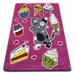 Makro Abra Dětský kusový koberec KIDS C415 Kočička růžový 140 x 190