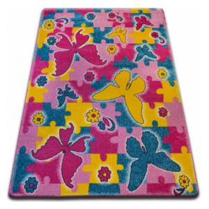 Makro Abra Dětský kusový koberec KIDS C429 Motýlci růžový 140 x 190