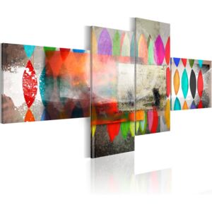 Obraz na plátně Bimago - Rainbow hued braids 100x45 cm