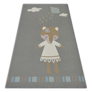 Associated Weavers Dětský kusový koberec protiskluzový LOKO Myška šedý 160 x 220