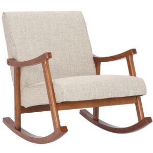 Houpací křeslo židle Morelia ~ látka, dřevěné nohy ořech Barva Krémová
