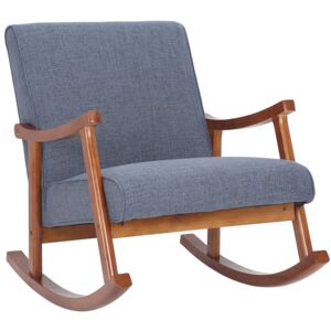 Houpací křeslo židle Morelia ~ látka, dřevěné nohy ořech Barva Modrá