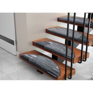 Nášlapy na schody Adagio šedé - 64x22 cm + 3,5cm zahnutí