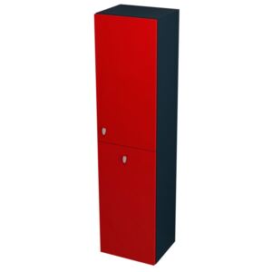 Sapho AILA skříňka vysoká s košem 35x140x30cm, pravá, červená/černá