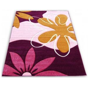 Kusový koberec Květy fialový, Velikosti 80x150cm