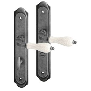 AC-T servis ACT dveřní klika DARK OV (patina šedá/porcelán) Provedení: WC (pro WC, koupelna), Rozteč: 72 mm