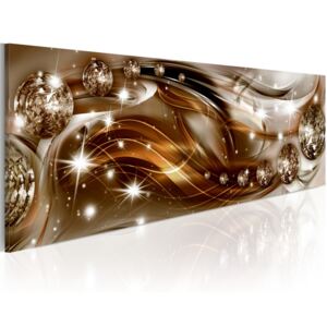 Obraz na plátně Bimago - Ribbon of Bronze and Glitter 120x40 cm