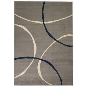 Moderní koberec s kruhovým vzorem - šedý | 80x150 cm