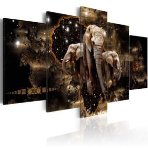 Obraz na plátně Bimago - Brown Elephants 200x100 cm