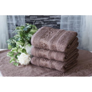 XPOSE ® Bambusový ručník CATANIA - světle hnědá 50x90 cm
