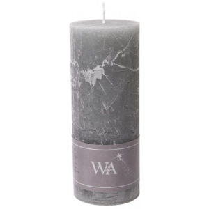 Wittkemper Living Rustikální svíčka válec šedá v. 18 cm