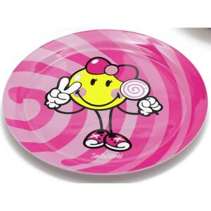 Talíř Zak Designs Smiley holka růžová plast 20 cm