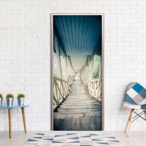 Fototapeta na dveře Bimago - Wooden Vintage Stairway + lepidlo zdarma 70x210 cm