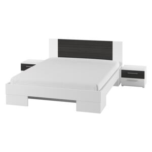 Manželská postel s nočními stolky Verea 4 - 160 x 200 cm - bílá /
