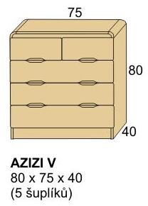 Šuplíková komoda z masivu AZIZI V (design zásuvková komoda masiv)
