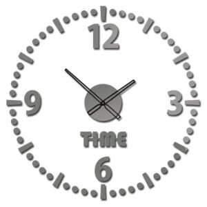 Nalepovací hodiny Time stříbrné