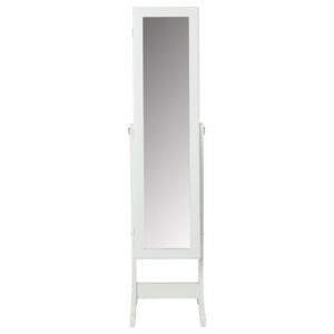 Stojací zrcadlo nebo skříňka na šperky, bílá barva, výška: 145 cm