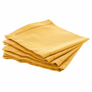 Látkové ubrousky ve žluté barvě, 4x40x40 cm, bavlna