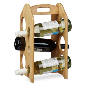 Bambusový stojan na víno s držákem | 6 lahví