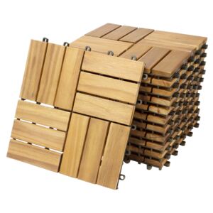 Dřevěná dlaždice 30 x 30 cm mozaika 11 ks | akáciové dřevo