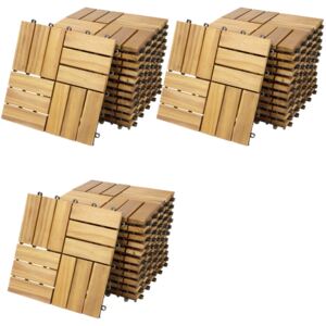 Dřevěná dlaždice 30 x 30 cm mozaika 33 ks | akáciové dřevo