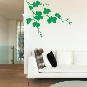 Samolepka na zeď GLIX - Květinová dekorace II. Světle zelená 50 x 40 cm